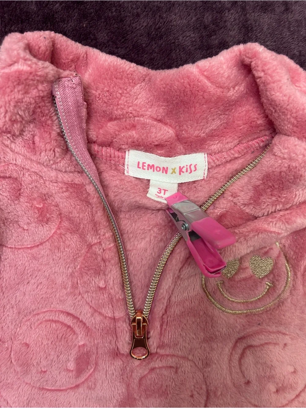 Kids Plush Pink 2-Piece Sweatsuit Set - Cozy Half-Zip Top & Jogger Pants